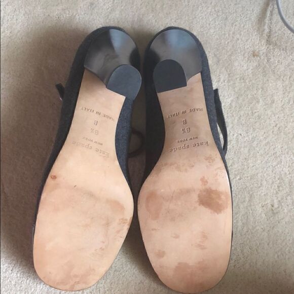 Like New Kate Spade Wool Round Toe Heels 8.5 - Picture 5 of 8